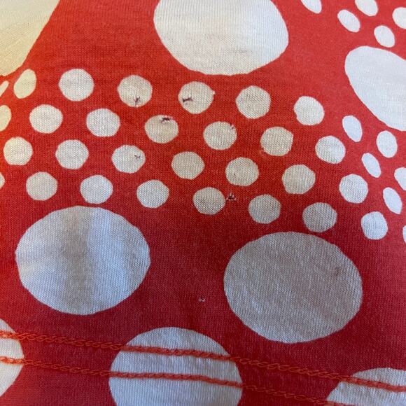 Tory Burch Karin Poppy Darby Scoop Neck Short Sleeve Polka Dot Tee Large READ - Picture 4 of 9